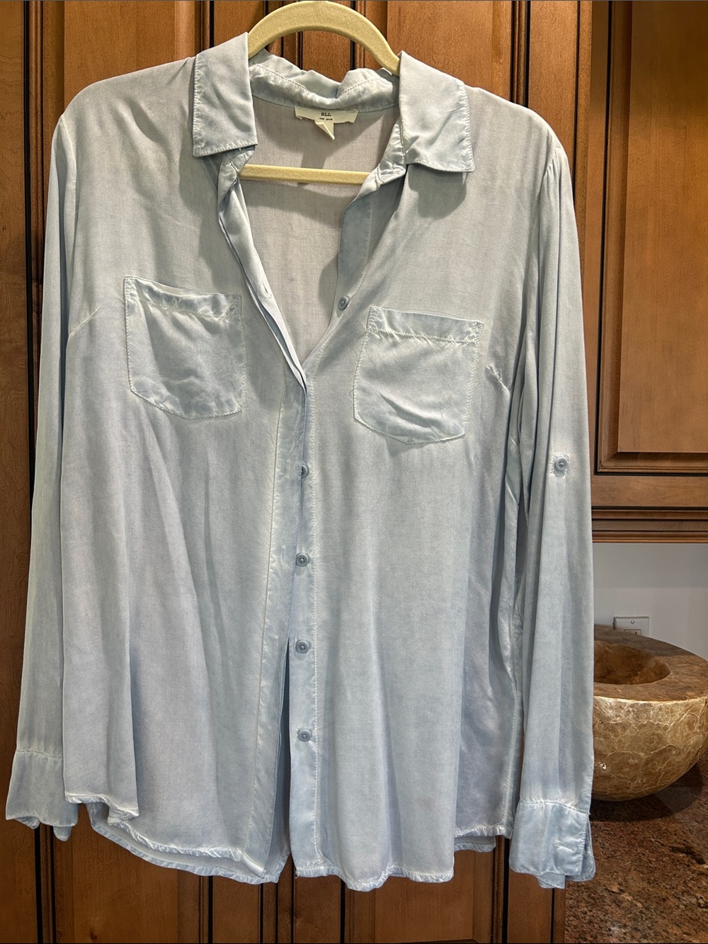 Light Blue Women's Button-Down Shirt by BLL